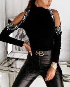 Дамска ефектна блуза B1794 черен