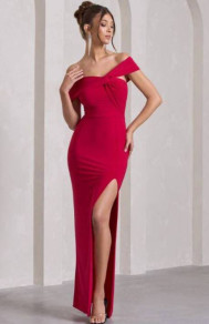 Дамска ефектна рокля H4502 червен 