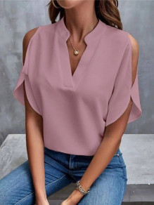 Дамска блуза с голо рамо 87012 розов 