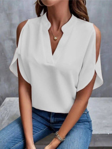 Дамска блуза с голо рамо 87012 бял