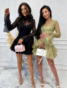 Дамска къса дантелена рокля S76776 black