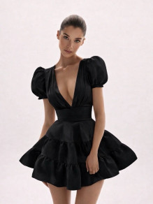 Дамска разкроена рокля LP9758 black