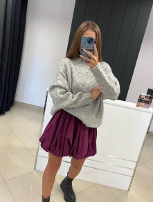 Дамска къса пола тип балон L245056 burgundy