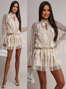 Дамска елегантна рокля Midnight Lace S68760 beije