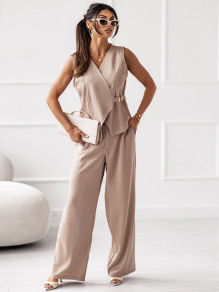 Дамски елегантен комплект E2986 капучино 