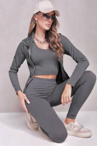 Дамски спортен сет 3 части K3919 графит