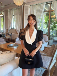 Дамска рокля с кант ELP9755 черен 