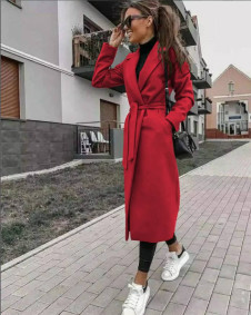 Дамско палто K00150 червен 