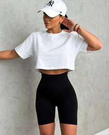 Дамски еластичен къс клин L90030 черен 