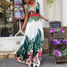 Дамска рокля с флорален десен T2679