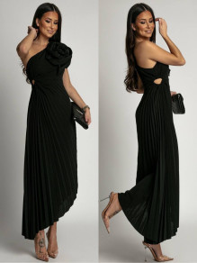 Дамска рокля Солей с акцент K9220 черен 
