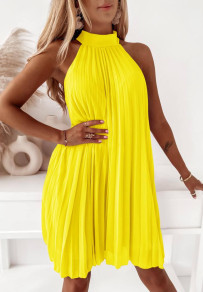 Дамска свободна рокля Солей A1072 жълт 