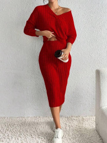 Дамски комплект пола и блуза AR3286 червен 