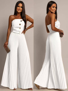 Дамски Солей гащеризон без презрамки L008046 бял