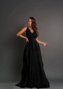 Дамска официална дълга рокля K200231 черен 