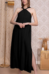 Дамска дълга свободна рокля K8204 черен 