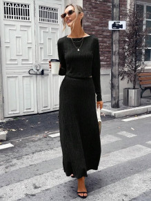 Дамски ежедневен комплект пола и блуза AR3291 черен 