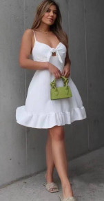Дамска къса рокля 83216 бял