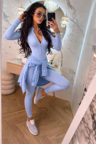 Дамски гащеризон по тялото CH2990 светло син 