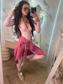 Дамски гащеризон по тялото CH2990 розов 