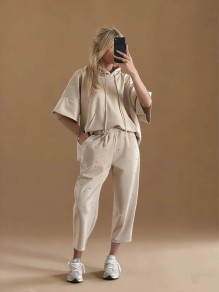 Дамски спортен сет с кристали K8625 бежов 