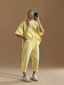 Дамски спортен сет с кристали K8625 жълт 