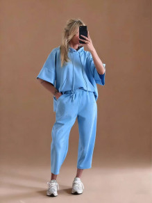 Дамски спортен сет с кристали K8625 светло син 