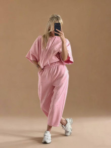 Дамски спортен сет с кристали K8625 розов 