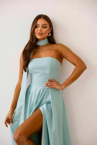 Дамска дълга елегантна рокля K6811 мента 