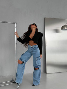 Дамски дънки с атрактивен дизайн SQ1267-2