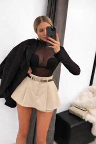 Дамска къса пола-панталон TR50088 бежов 