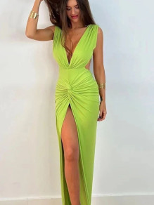 Дамска ефектна рокля H4539 зелен 