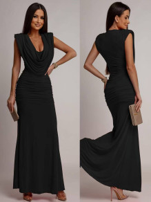 Дамска дълга рокля K6828 черен 