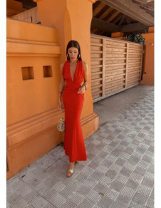 Дамска елегантна рокля H4549 червен