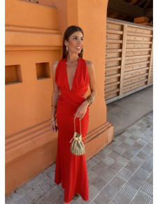 Дамска елегантна рокля H4549 червен