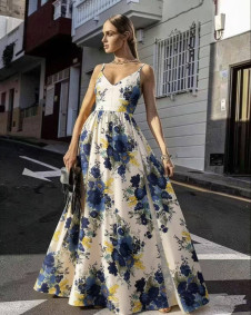 Дамска дълга рокля с принт 2198210