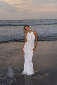 Дамска плажна рокля N1296 бял