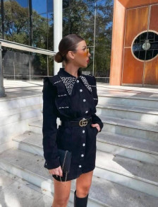 Дамска ефектна дънкова рокля NS1010