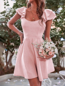 Дамска рокля с ефектен гръб K5731 розов 