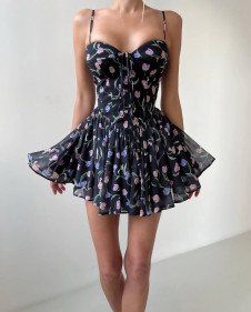 Дамска къса рокля с флорален десен L95985