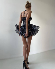 Дамска къса рокля с флорален десен L95985