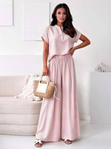 Дамски раиран комплект K12122 розов 