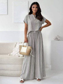 Дамски раиран комплект K12122 черен 