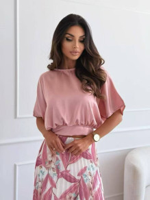 Дамска блуза с връзка K39420 пудра