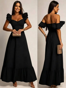 Дамска дълга рокля K25209 черен 