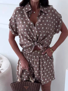 Дамски комплект на точки K13258 тъмно бежов 