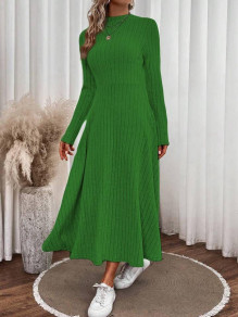 Дамска дълга разкроена рокля AR3302 зелен 