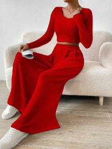 Дамски ежедневен комплект блуза и панталон AR3311 червен 