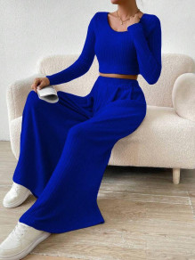 Дамски ежедневен комплект блуза и панталон AR3311 син 