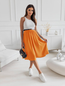 Дамска рокля с колан A1697 оранжев 
